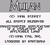 Mulan (USA) (SGB Enhanced)